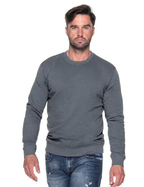 Geffer Herren SWEATSHIRT 600 GRAU mit Logo-Print und Stickerei