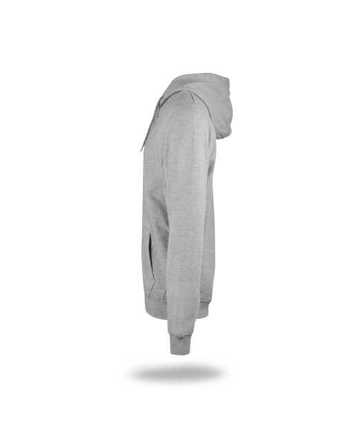 Promostars HERREN-SWEATSHIRT WAFFLE HELLGRAU MELANGE Stickerei-Transferdruck