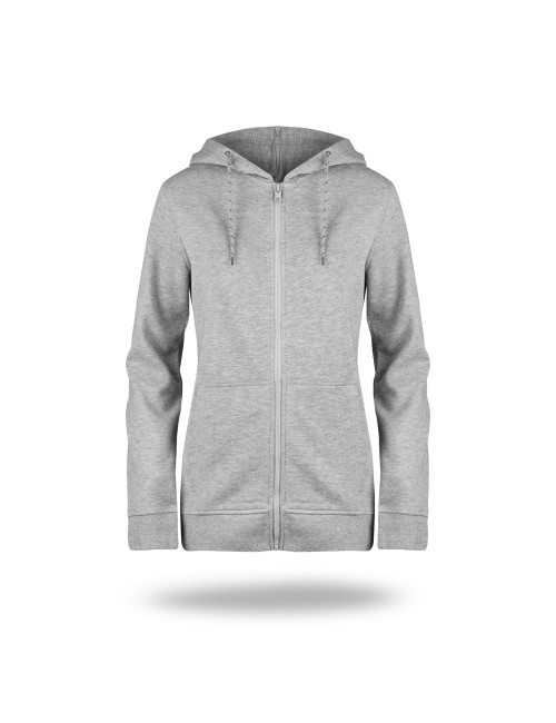 Promostars Women`s SWEATSHIRT COOKIE LIGHT GRAY MELANGE under embroidery print