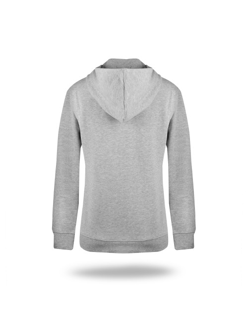 Promostars Damen SWEATSHIRT COOKIE HELLGRAU MELANGE mit Stickdruck