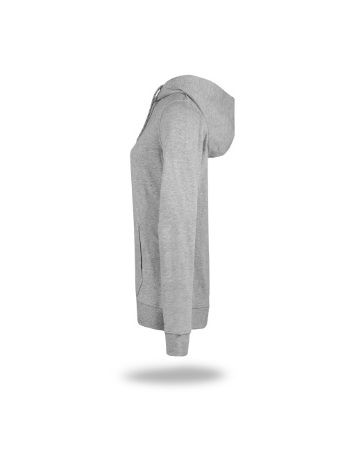 Promostars Damen SWEATSHIRT COOKIE HELLGRAU MELANGE mit Stickdruck