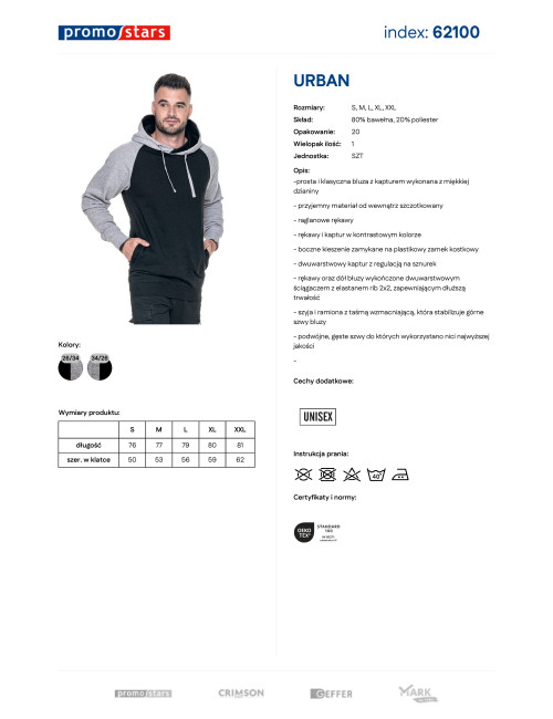 Herrenpullover Promostars Urban schwarz/hellgrau melange
