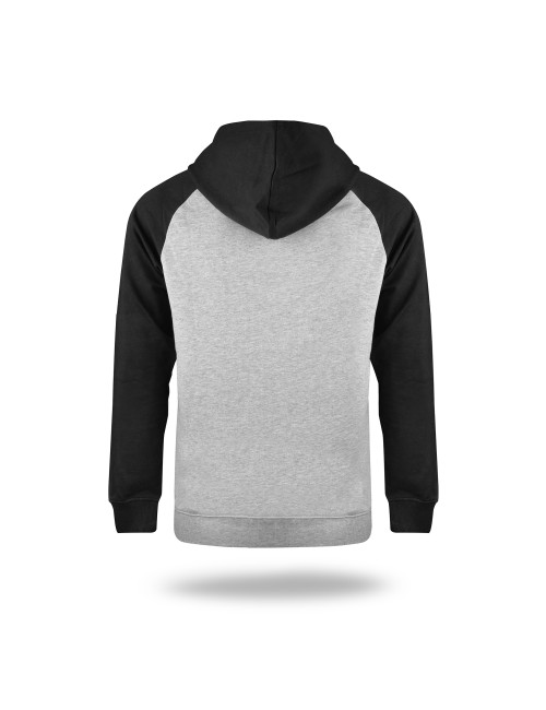 Promostars BLUZA MĘSKA URBAN JASNY SZARY MELANŻ/CZARNY haft nadruk dtf