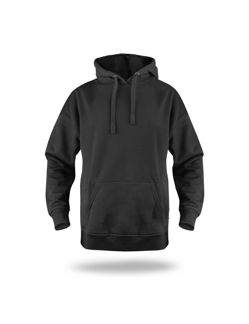 Herren-Sweatshirt im purpurroten Schnitt, BUFFALO, SCHWARZ, Stickdruck unter dem Logo