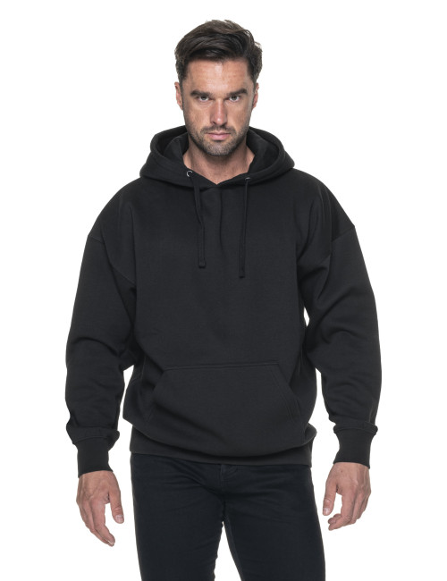 Herren-Sweatshirt im purpurroten Schnitt, BUFFALO, SCHWARZ, Stickdruck unter dem Logo