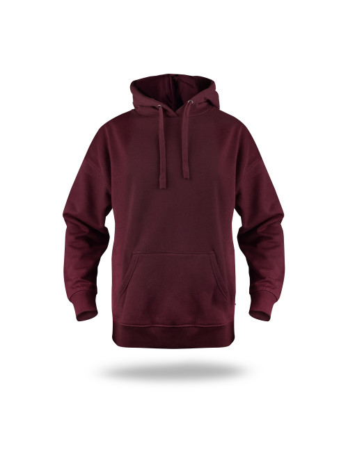 Crimson cut MEN`S BUFFALO WINE RED SWEATSHIRT with custom embroidery