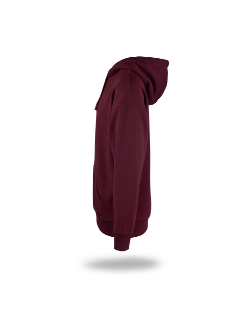 Crimson cut MEN`S BUFFALO WINE RED SWEATSHIRT with custom embroidery