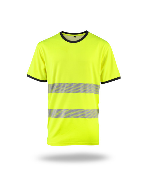 Mark the Helper Men's Hi-Vis Print T-Shirt Yellow/Navy