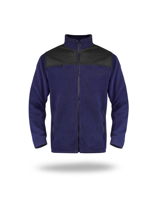 Herren-Fleecejacke Mark The Helper Guard Marineblau/Schwarz