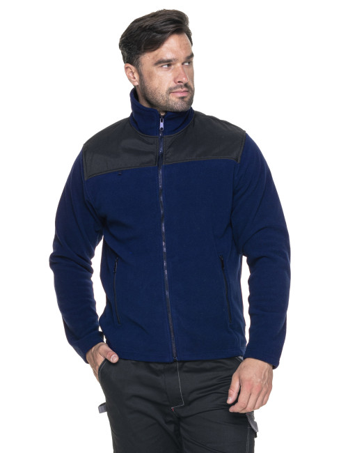 Herren-Fleecejacke Mark The Helper Guard Marineblau/Schwarz