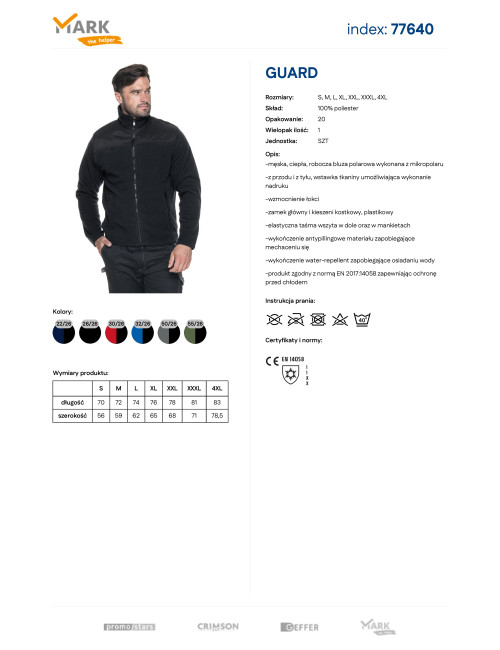 Mark the helper Men`s SWEATSHIRT GUARD BLACK/BLACK with company logo