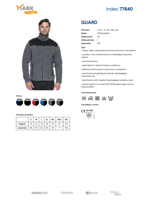 Mark the helper Men`s GUARD GRAY/BLACK SWEATSHIRT embroidery, print, logo