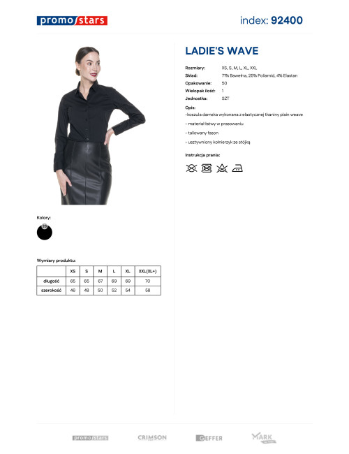 Damenbluse Promostars Ladie's Wave schwarz