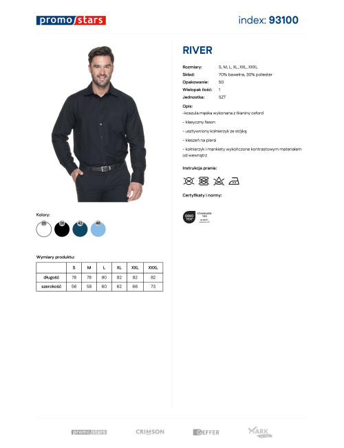 Schwarzes Flusshemd für Herren von Promostars