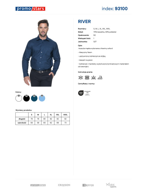 Herren-Flusshemd, dunkelblau, Promostars