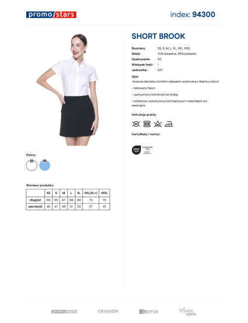 Kurzes Brook-Shirt für Damen, weiß, Promostars
