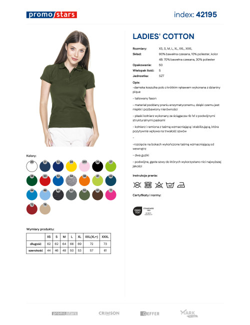 Polo damskie ladies' cotton khaki Promostars