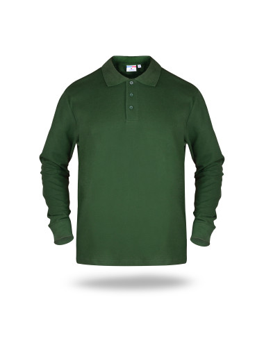 Polo męskie long cotton zielony butelkowy Promostars