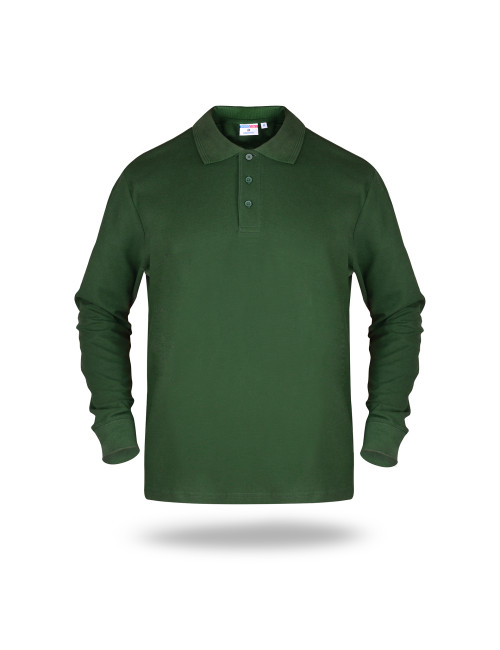 Polo męskie long cotton zielony butelkowy Promostars