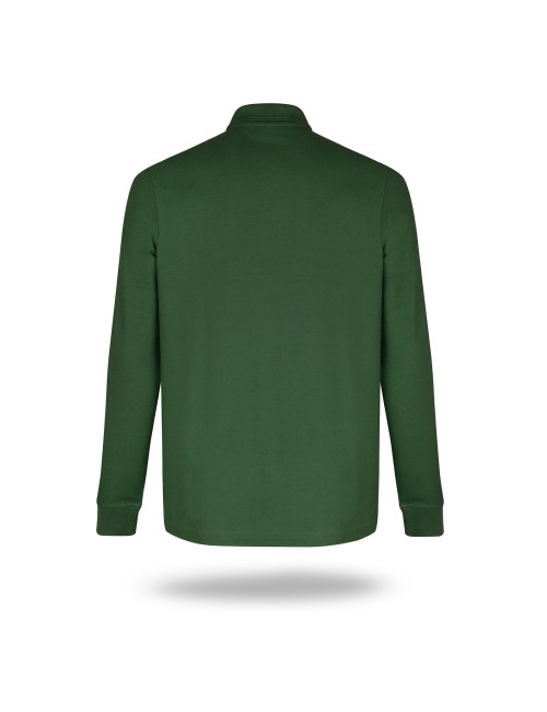 Polo męskie long cotton zielony butelkowy Promostars