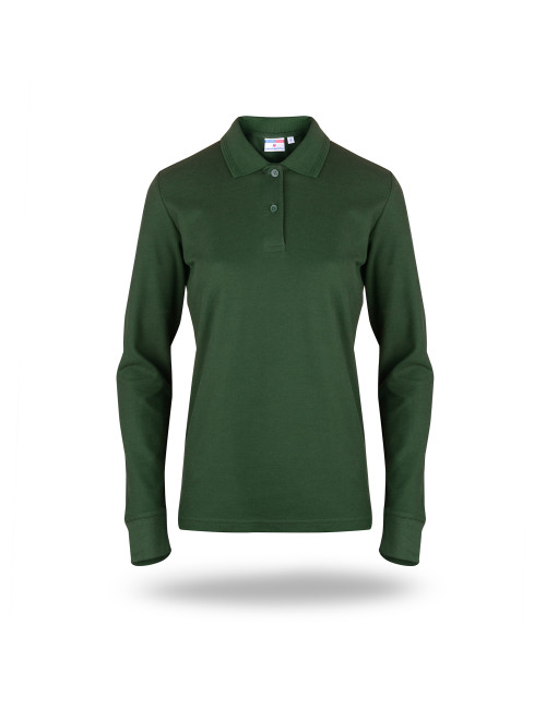 Polo damskie ladies' long cotton zielony butelkowy Promostars