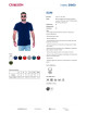 Slim-T-Shirt für Herren, marineblau Promostars/Crimson CUT