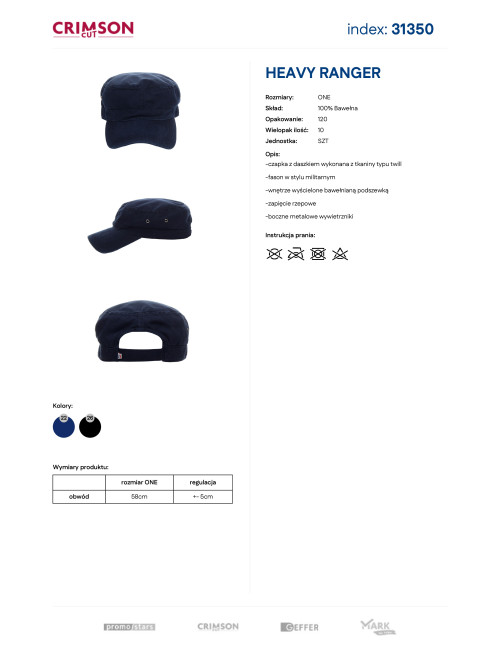 Promostars Heavy Ranger Men's Cap Navy Blue