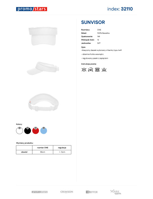 Promostars Sunvisor Men's Visor White