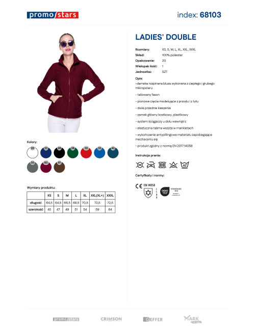 Damen-Sweatshirt mit doppeltem Rotwein, Promostars