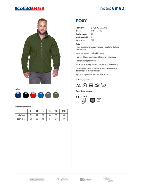 Bluza męska foxy khaki Promostars