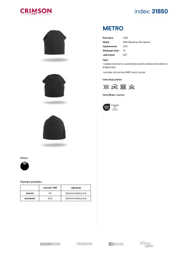 Promostars Metro Crimson Cut Black Cap