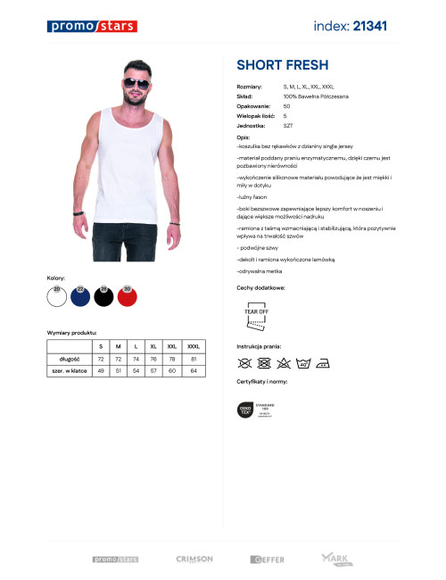 Koszulka męska Promostars Short Fresh biały - P&M