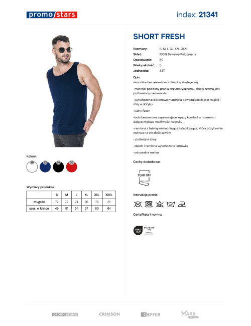 Koszulka męska short fresh granatowy Promostars