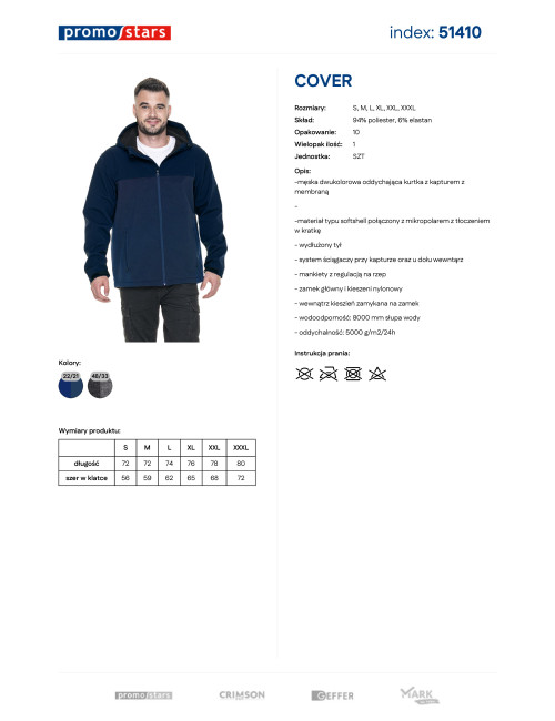 Herrenjacke Promostars Cover dunkelblau/hellblau