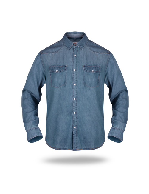 Promostars Western Men's Shirt Blue Denim