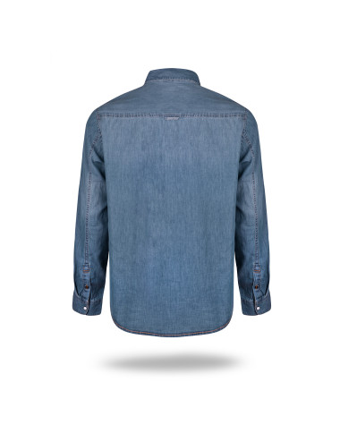 Koszula męska Promostars Western niebieski jeans - P&M