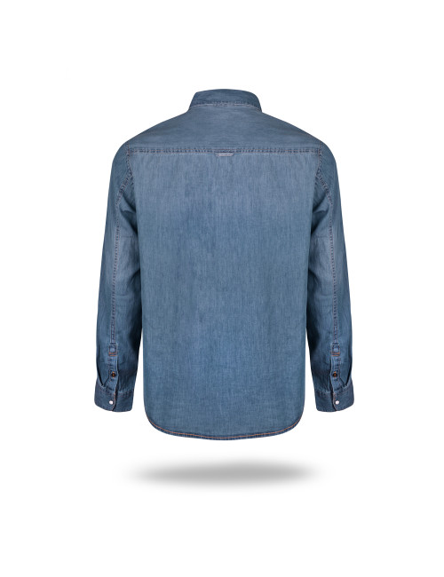 Promostars Western Men's Shirt Blue Denim