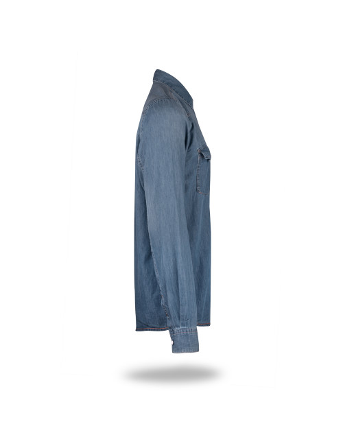 Promostars Western Men's Shirt Blue Denim