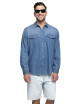 Promostars Western Men's Shirt Blue Denim