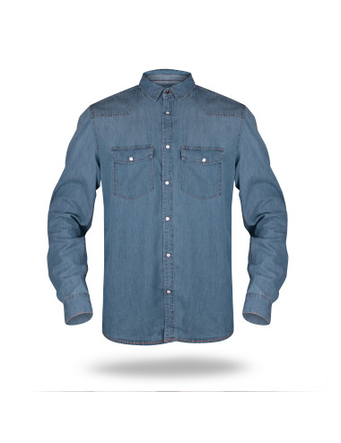 Koszula męska Promostars Western Slim niebieski jeans - P&M