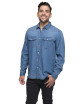 Promostars Western Slim Men's Shirt Blue Denim