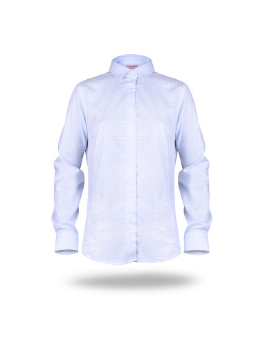 Promostars Ladies' Tailor Women's Shirt White/Light Blue