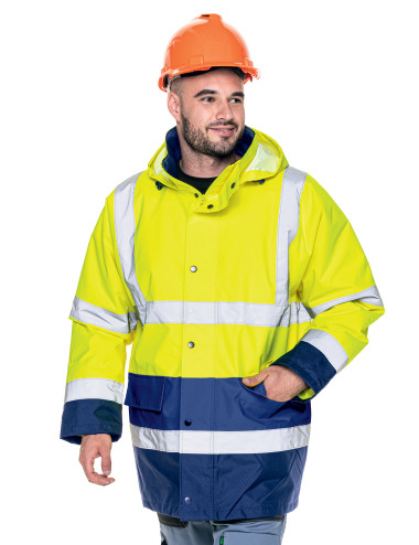 Warnschutzjacke für Herren, dick, gelb/marineblau Promostars