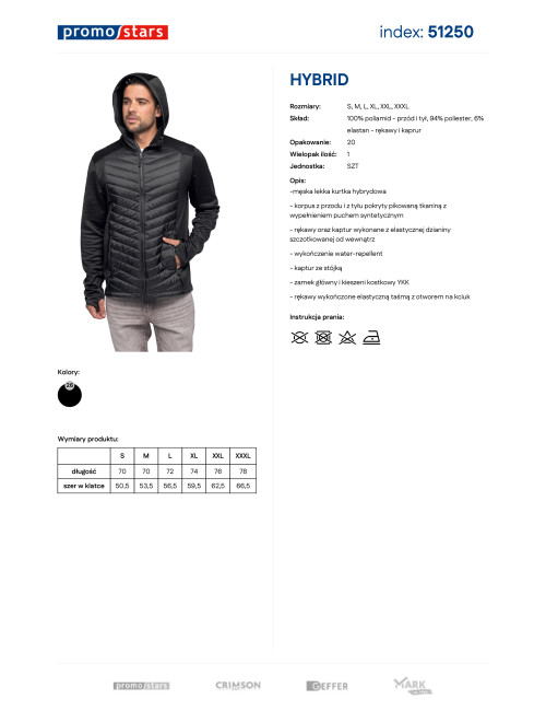 Men's Black Hybrid Jacket Promostars