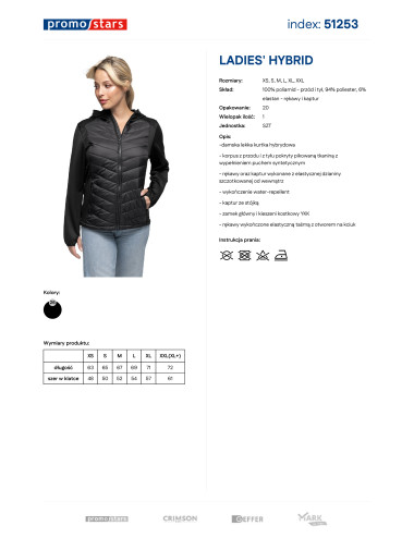 Damenjacke Promostars Ladies' Hybrid schwarz