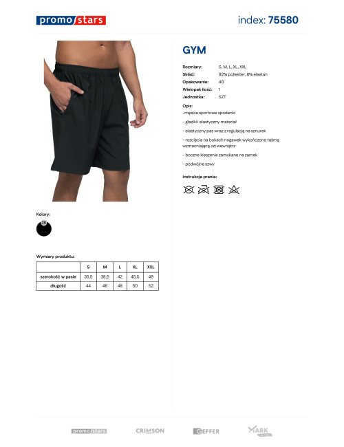 Spodenki męskie Promostars Gym czarne - P&M