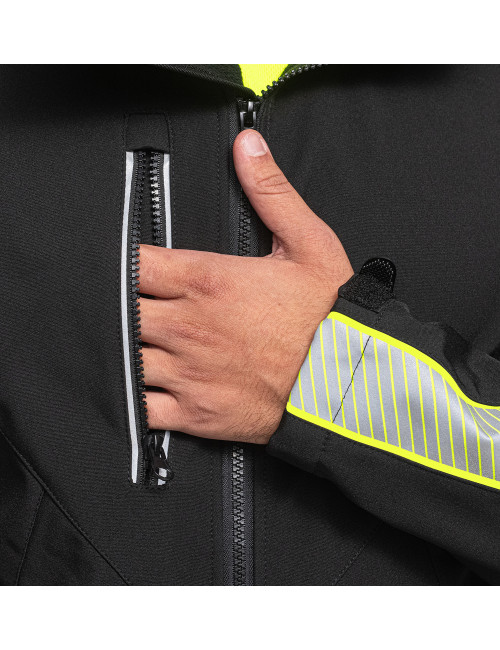 Promostars SOFTSHELL BLACK FLUO Work Softshell Jacket