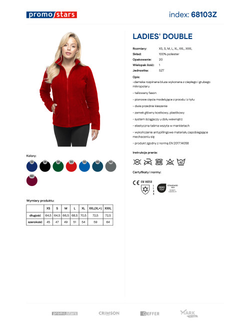 Bluza polar Ladies' double czerwony Promostars