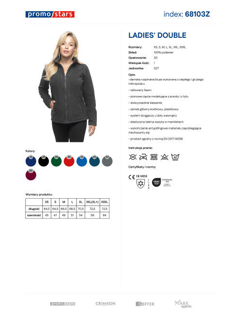 Bluza polar Ladies' double szary Promostars