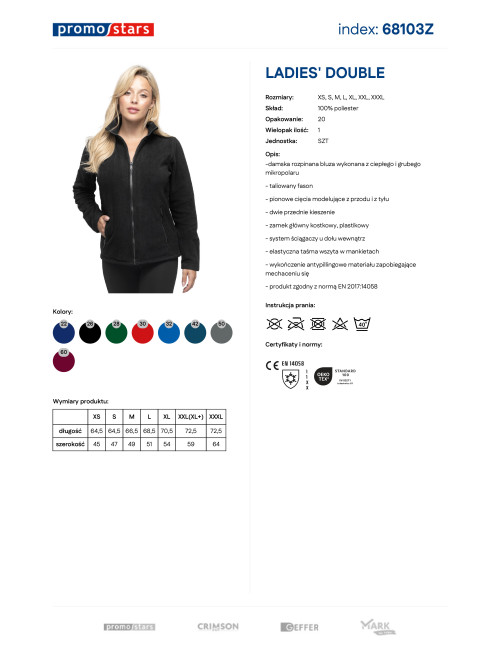 Bluza polar Ladies' double czarny Promostars